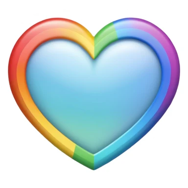 white heart with a rainbow border sticker