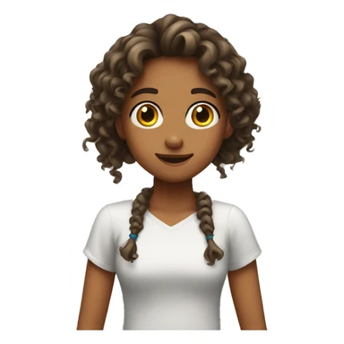 Girl with long curly hair hungry sticker