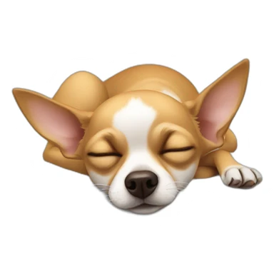 Chihuahua sleeping on a bed sticker
