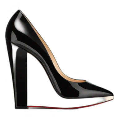WEDGE heel LOUBOUTIN black leather PATENT sticker