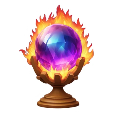 Crystal ball on fire sticker