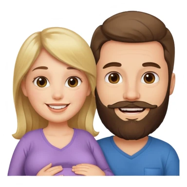 Una mujer embarazada y un hombre con barba  sticker