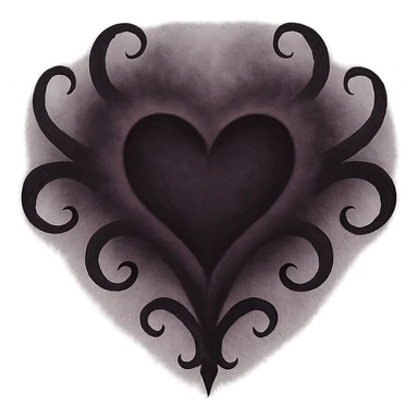 Dark mauve heart effect gothic sticker