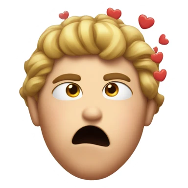 Shock face with kisses all over it sticker