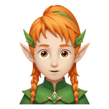 Orange Haired Elf, Elf boy with orange ponytail hair sticker