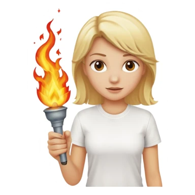 white tshirt blonde woman The torchbearer sticker