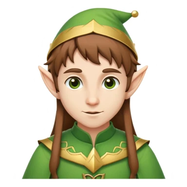 brown haired elf in green sticker