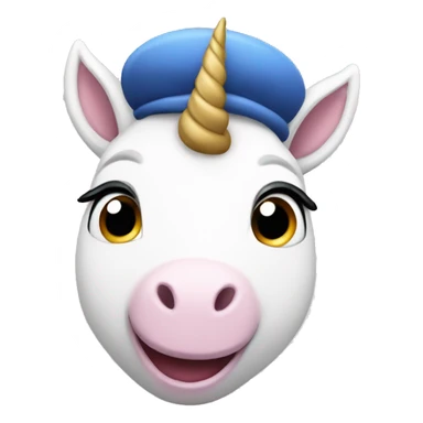 Excited unicorn wearing a beret  sticker
