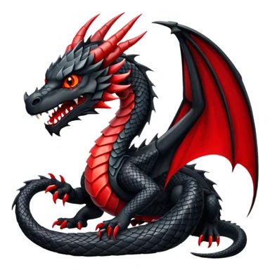 black dragon with red eyes sticker