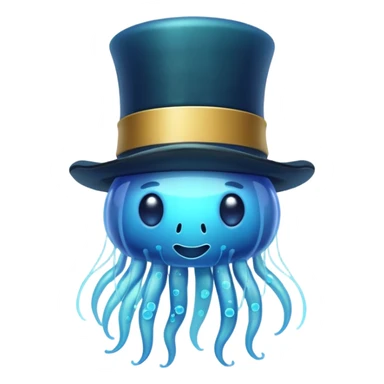 Jellyfish with a tophat sticker