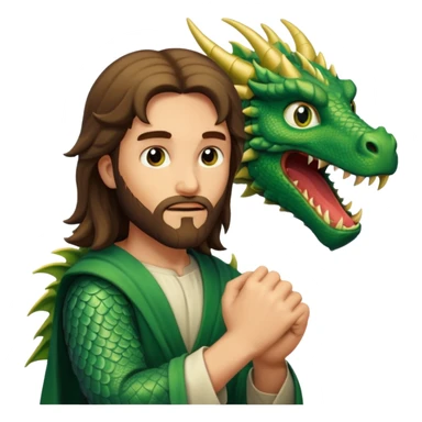 иисус  христос сражается с драконом  sticker