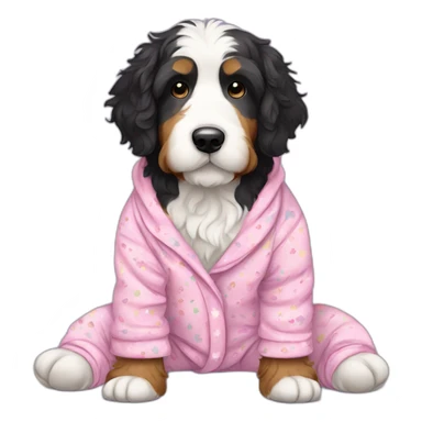 bernedoodle in pajamas sticker
