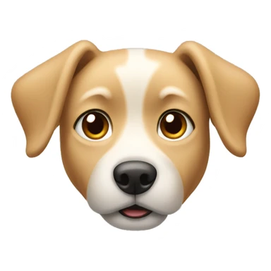beige dog with folded ears sticker