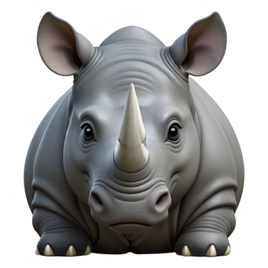 cinematic-noble--rhinoceros-portrait-emoji,slate-grey-hide-poised-and-regal,-with-a-massive,-powerful-build-and-a-thick,--deep-set-soulful-piercing-eyes,-simplified-yet-sharp-and-sophisticated-features,-highly-detailed,-large-black-eyes, white horn sticker