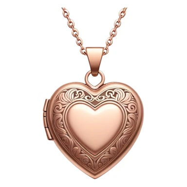 Rose gold heart locket with decorative details sticker