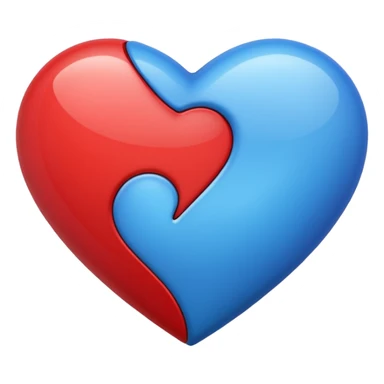 corazon azul y rojo sticker