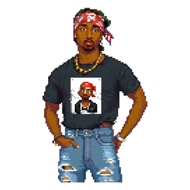 2Pac в полный рост, no background sticker