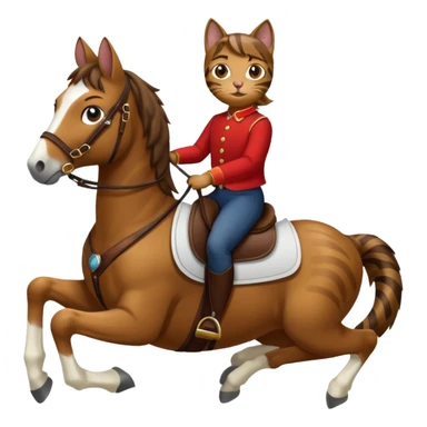 cat on a horse sticker
