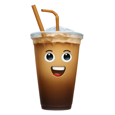 Iced coffee with a straw  sticker