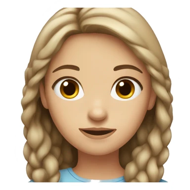 Girl with light brown hair and dark grey eyes  sticker