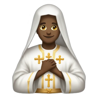 sacerdote piel blanca túnica negra crucifijo en la mano sticker