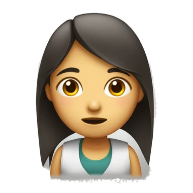 Tired Girl doing math sticker