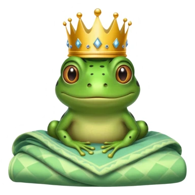 Frog with crown in bed sticker