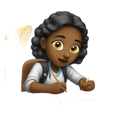Girl doing homework  sticker