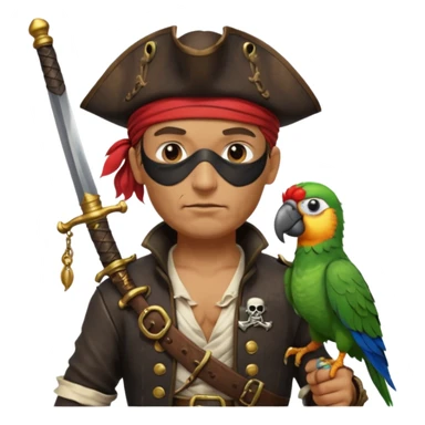 Pirata com papagaio no ombro sticker