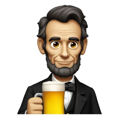 Abraham Lincoln drinking a pint of beer sticker