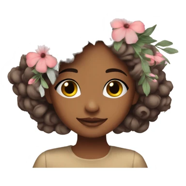 Flower crown on pretty girl  sticker
