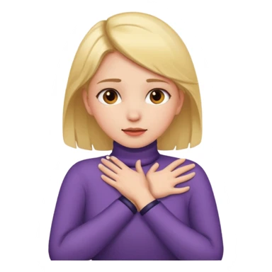 A girl putting her hands on her own neck one arm over the other sticker