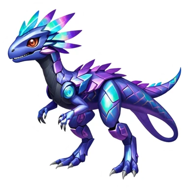 Shiny Nebula Futuristic Fakemon-Pokemon-Digimon-Spectrobes-Raptor-fusion, full body sticker