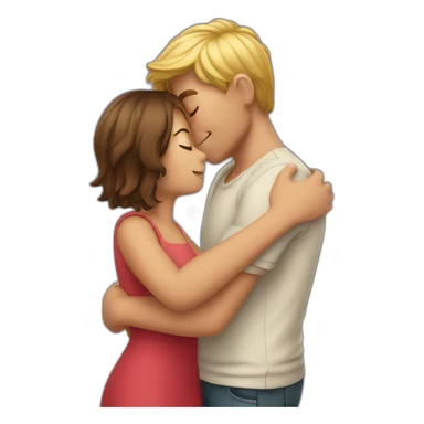 Kissing and hugging sticker