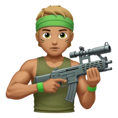 Rambo shooting sticker