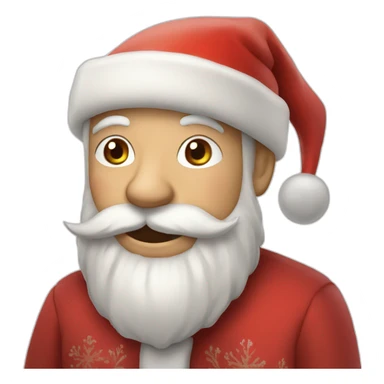 Père Noël avec un chat sticker