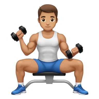 man seated weighted wrist curl sticker