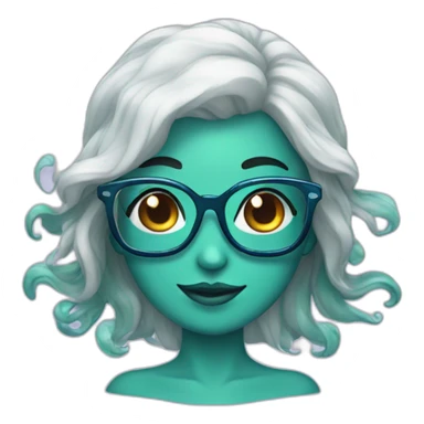 Mermaid in glasses sticker