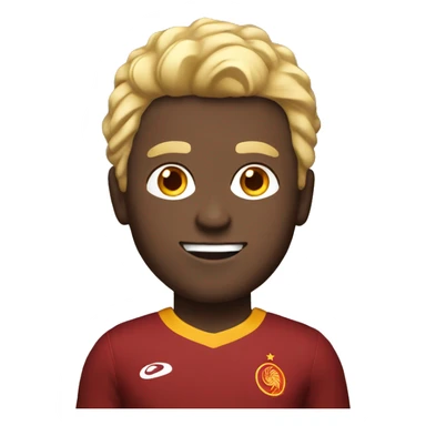man with blond hair, black skin and Galatasaray jersey sticker