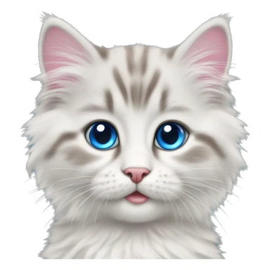 Siberian kitten with blue eyes and pink flake sticker