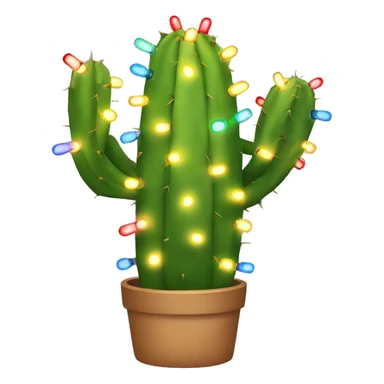 Cactus with christmas lights sticker