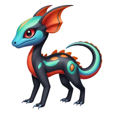 Colorful Exotic Meloetta-Salandit-Darkra-Stitch-Fakémon-creature-hybrid sticker