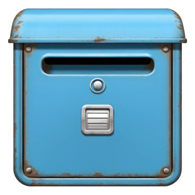 sky blue letter box, front view sticker