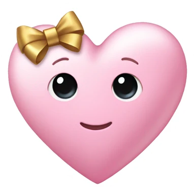 cute light pink heart with gold bow sticker