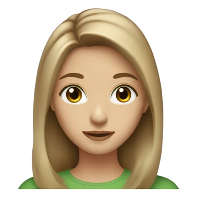 female , green eyes, medium length light brown hair sticker