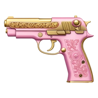 pink and gold gun sticker