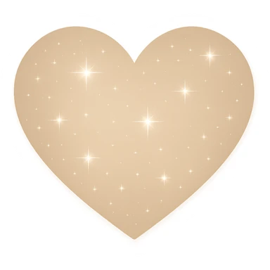 Modify the heart with a night sky gradient to beige night theme with a beige gradient, more stars, and a soft glow. Remove the background entirely  sticker