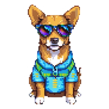 playful dog wearing sunglasses sticker