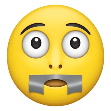 emoji face with duct tape over the mouth and the eyes really wide  sticker