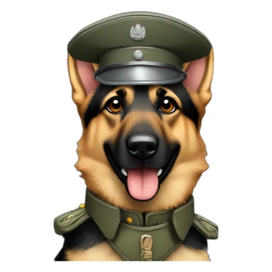 A German shepherd as a German soldier sticker